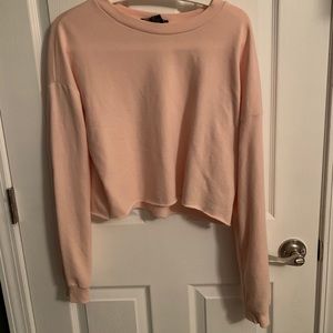Peach Cropped long sleeve shirt